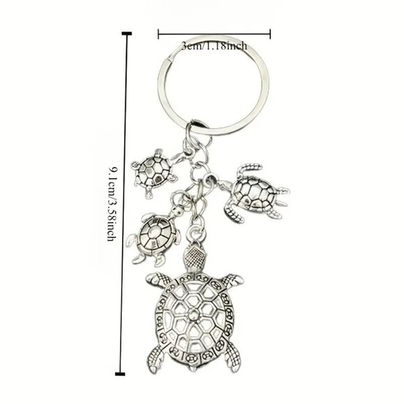 Turtle Bag Charm Keychain Purse Trendy Stylish Glam Sea Ocean Tortoise Mama Fun - Picture 4 of 4
